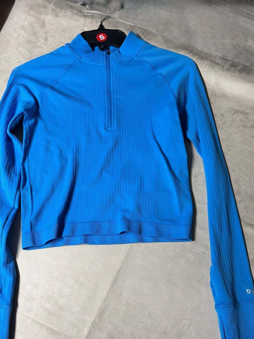 DSG Athletic 1/4 Zip Pullover Size S Blue Thumbholes Long Sleeve Active Top